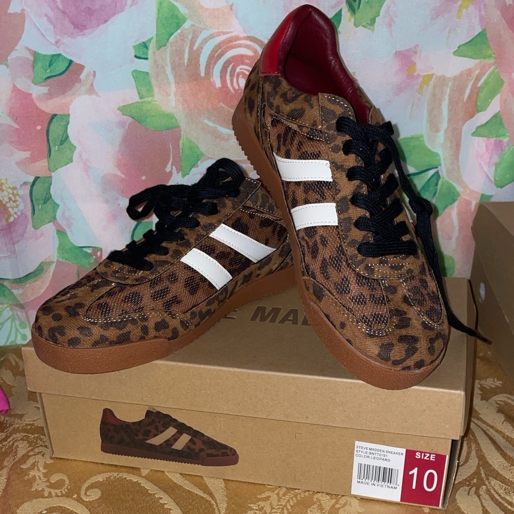 Steve Madden Leopard Print Women's Sneakers - Picture 1 of 8